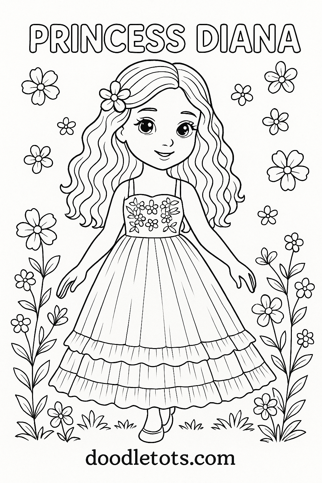 Princess Diana Coloring Page
